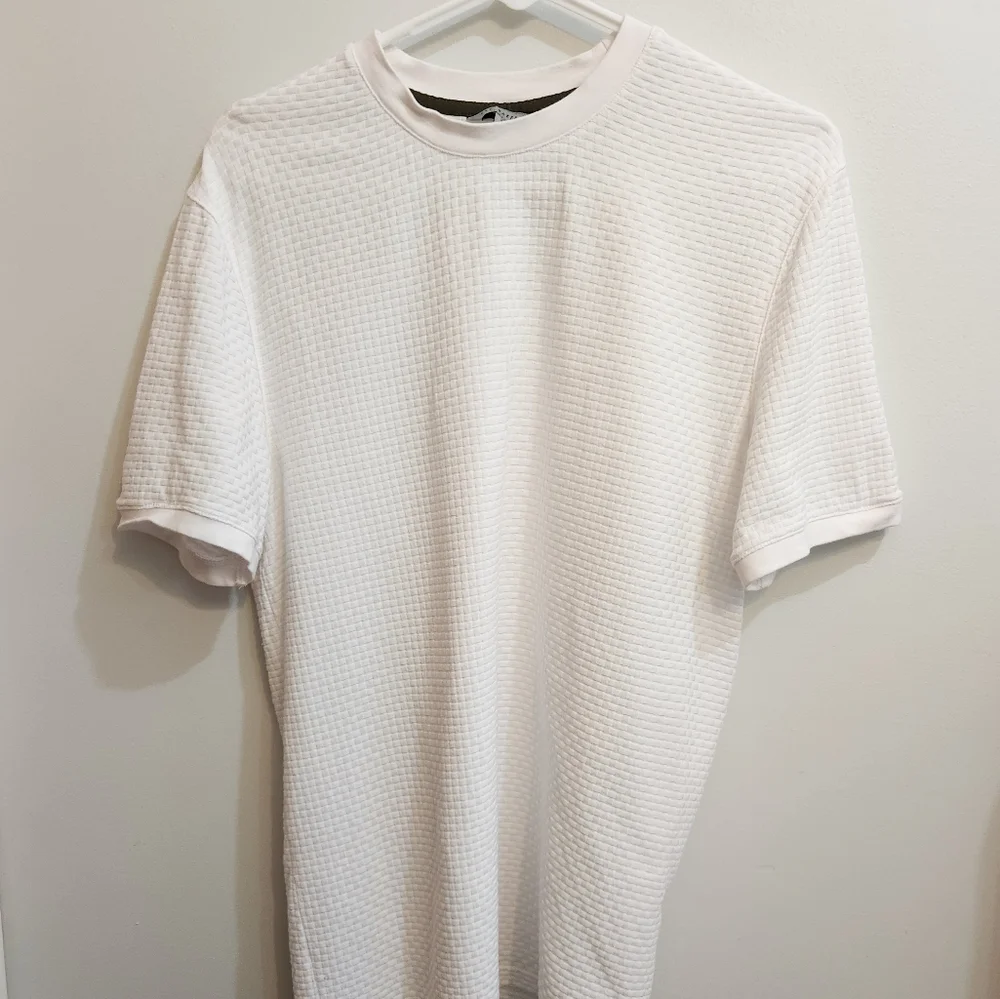 Ted Baker Basketweave Crewneck Shirt In White Size 3, U.S. Medium - Picture 6 of 11